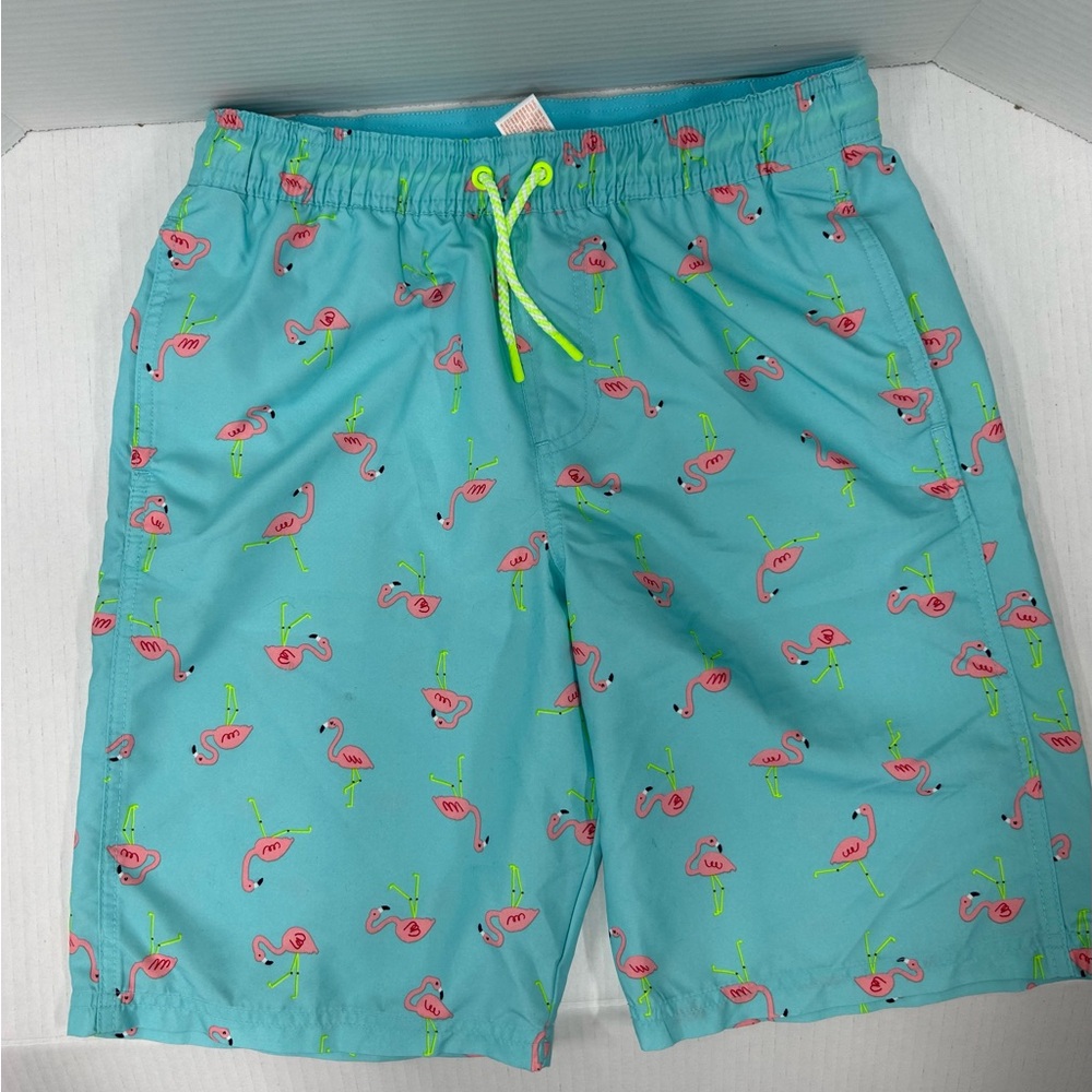 Cat & Jack Boys Flamingo Print Swim Shorts XL (14)